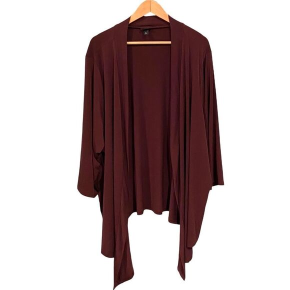 Torrid Open Front Cardigan Wide Sleeve in Color Wine in Size 5X - Picture 3 of 12